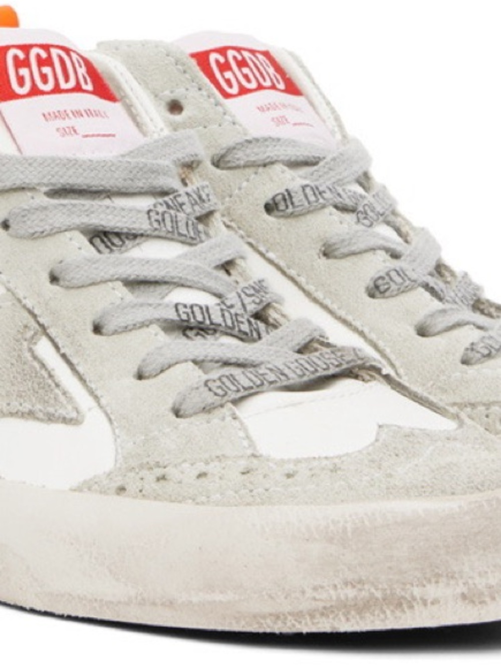 Golden Goose White Sneakers with Silver, Mint and Orange Accents - Picture 4 of 11